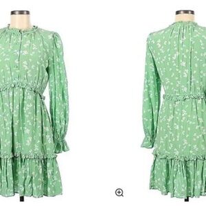 & Other Stories Atelier Ditsy Floral Green Long Sleeve Dress Size 10